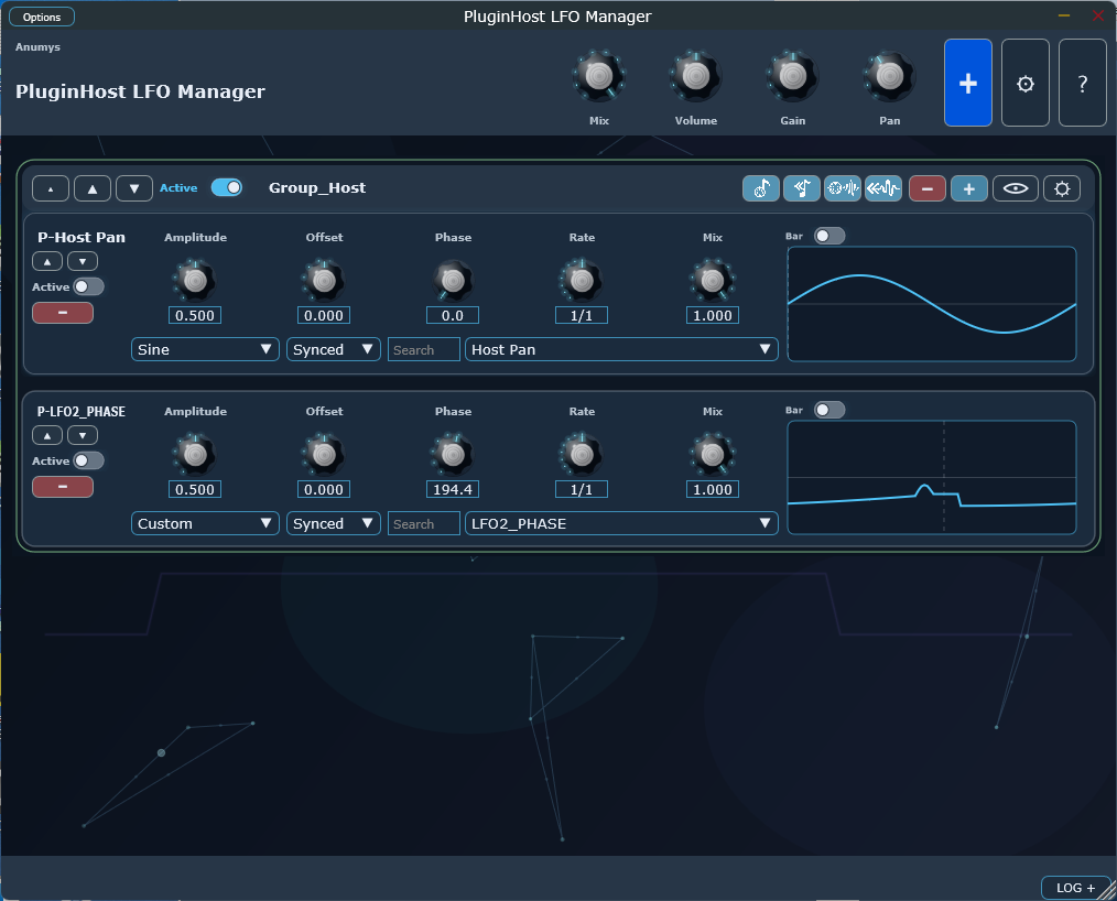 PluginHost LFO Manager plugin interface