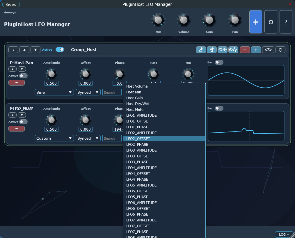 PluginHost parameter filter